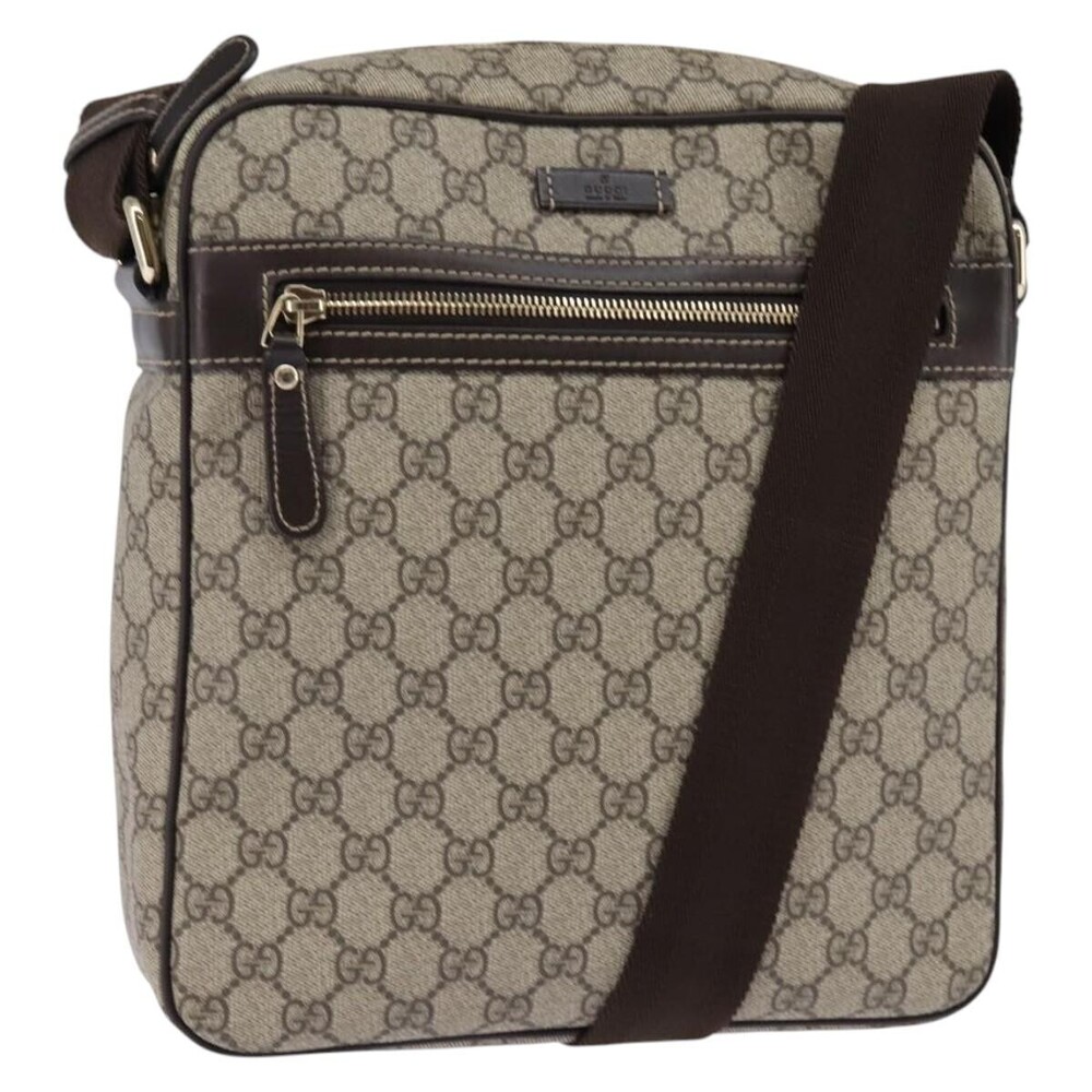 Gucci Front Zip Messenger GG Coated Canvas Small